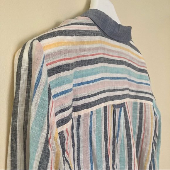 Splendid / Gray Malin striped Linen button down shirt - Picture 10 of 15